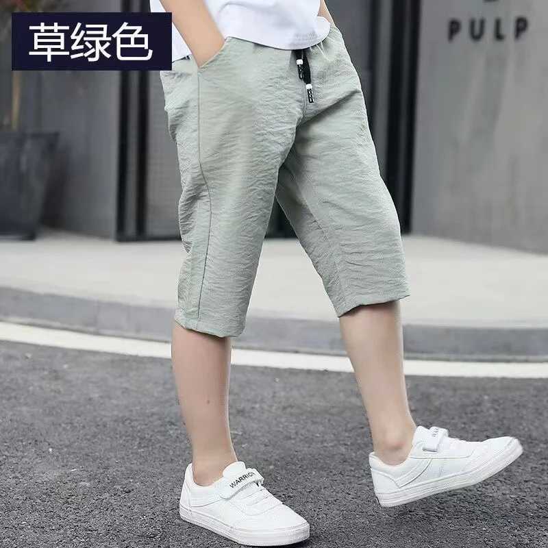 Children aged 3-13 with short sleeves shoulder length knee length straight shorts summer boys clothing W241227