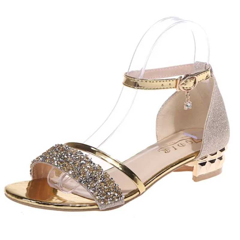 High Quality New Fashion Womens Sandals Gold and Silver Low Heel Casual Shoes Women Open Toe Summer Light Fashion Womens Shoes T241227