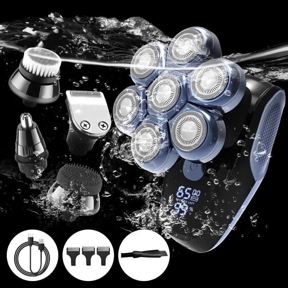 SEJOY 7D 5in1 Electric Shaver Hair Trimmer Bald Head Electric Razor Men Wet Dry W241227