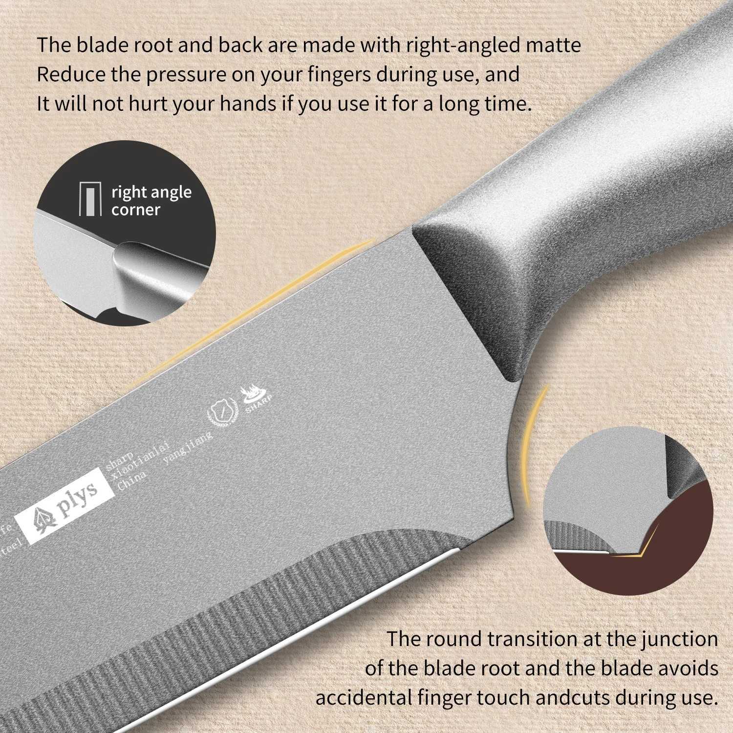 Titanium coated kitchen knife professional chef knife sharp fruit knife antibacterial and corrosion-resistant kitchen accessories Y241227