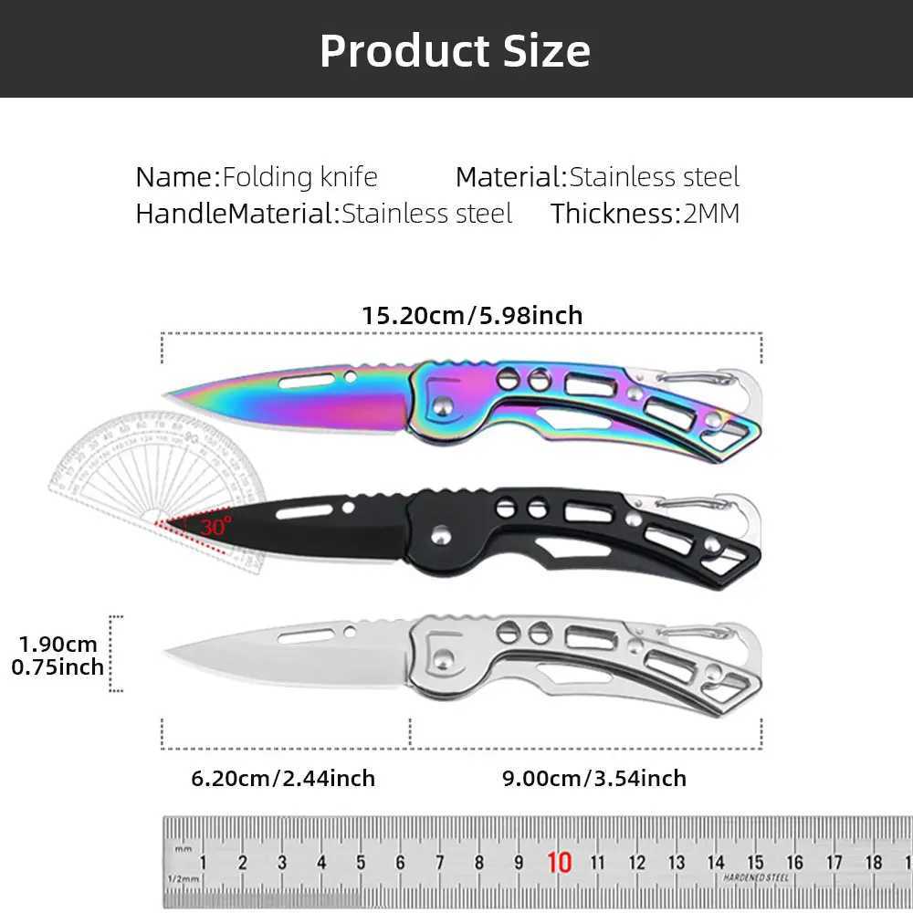 3.5-inch stainless steel folding knife portable filling knife fishing boat accessories PP handle lightweight but cutting knife Y241227