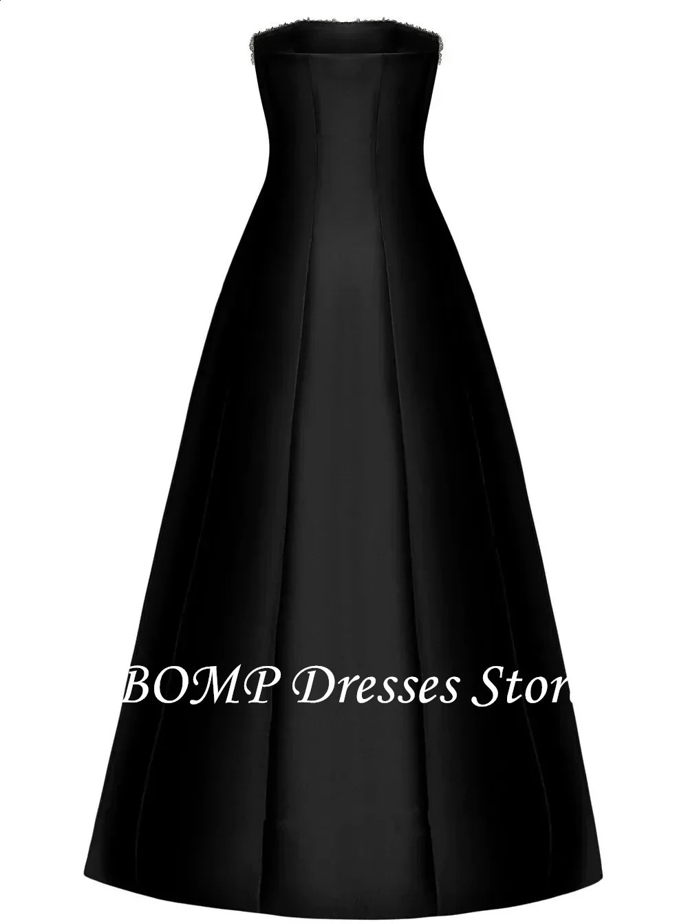 BOMP Dubai Black Appliques Sequined Beaded Evening Dress for Women 2025 Elegant Birthday Party Formal Gowns Customized 241223