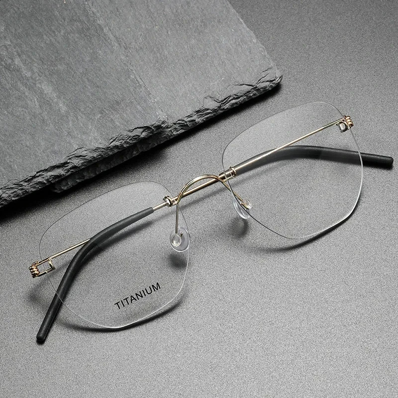 Denmark Rimless Glasses Frame Ultralight Screwless Men Women Irregular Square Spectacles Eyeglasses Eyewear Gafas 241227