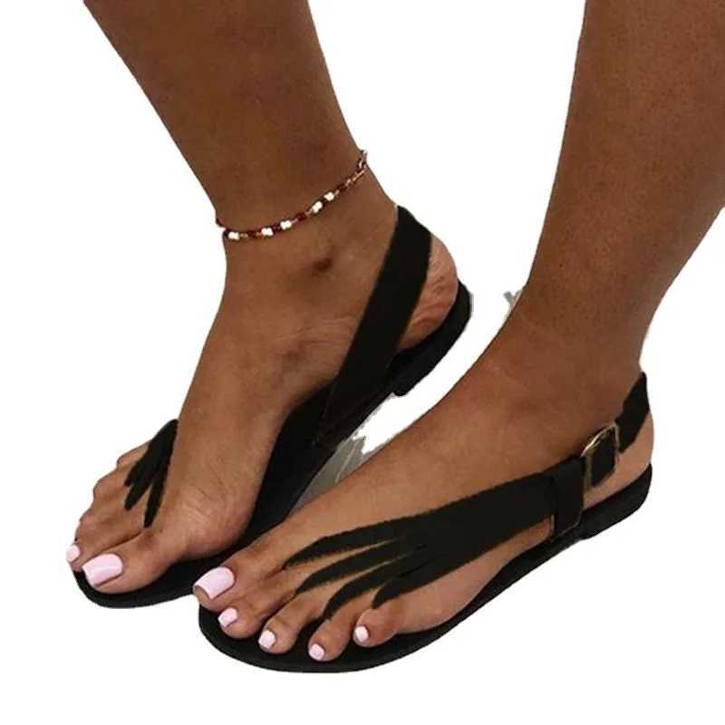 High Quality Summer New Womens Flat Sandals Flip Flops Metal Claw Sandals Shoes Fashion Outdoor Beach Shoes Womens Shoes T241227