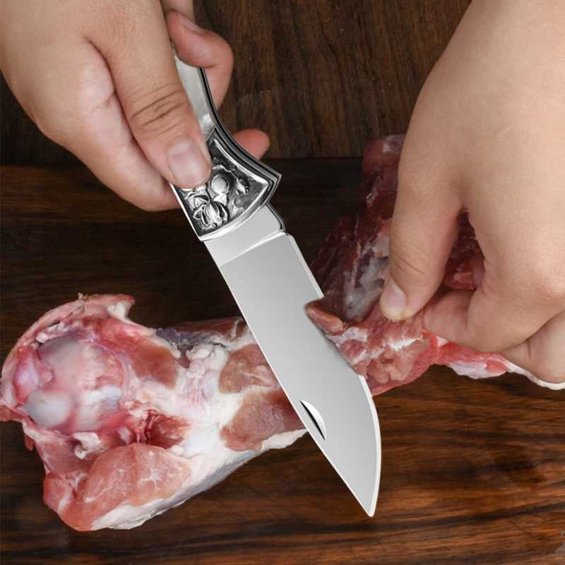 Stainless steel folding practical knife stainless steel folding fruit ingredient knife Y241227
