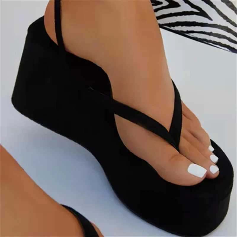 Sexy Wedges Sandals Womens Shoe Female Metal Chain Fashion Platform Shoes Summer Ladies Clip Toe Ankle Strap Casual Sandals M241227