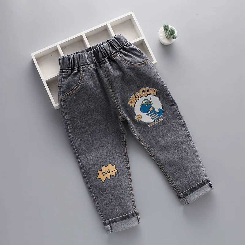 Childrens jeans boys spring and autumn Korean version elastic jeans girls versatile fashion denim pants 1-6Y W241227