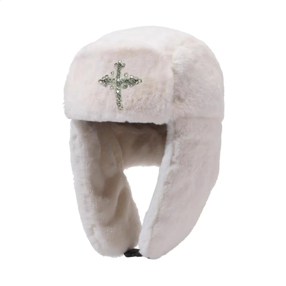 Autumn and winter street fashion personalized rhinestone embroidery splicing anti fur Lei Feng hat 241227