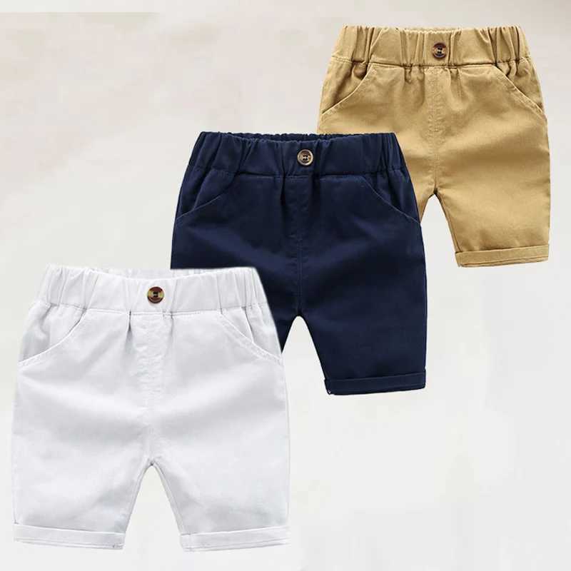 2024 Little Boys Fashion Shorts Casual Clothing 1-6 Year Old Children Summer Elastic Waist Trouser Knee Length Pants Cool Kids Britches W241227