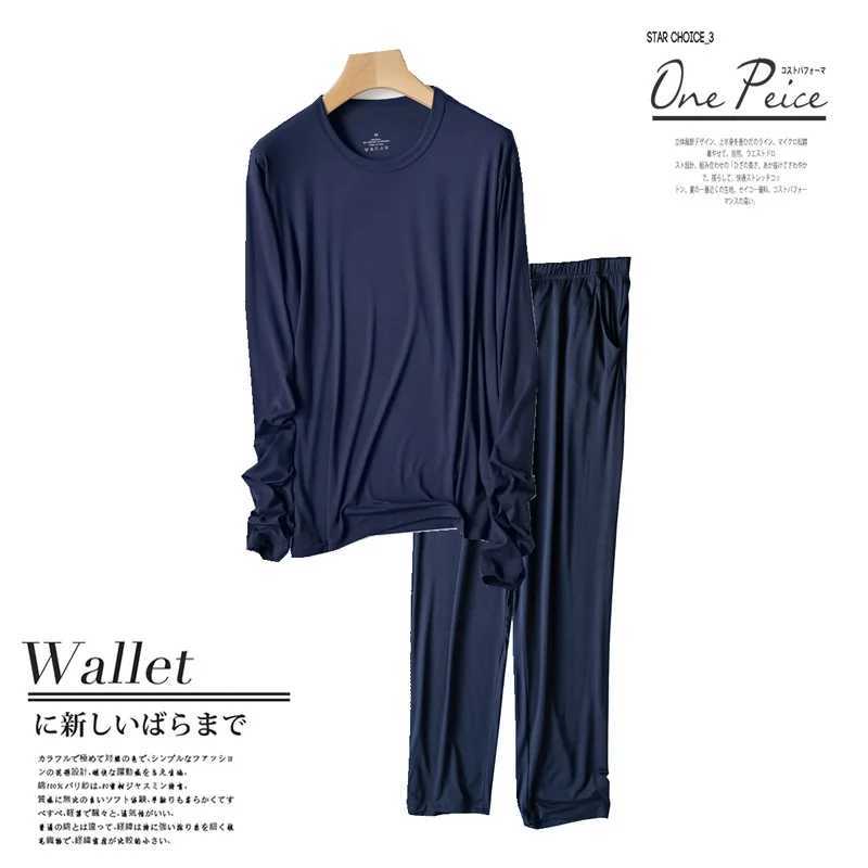 Pajamas For Men New Long Sleeve Trousers Suit Comfortable Modal Home Wear Clothing Male Sleepwear Night Set Pijama Hombre 3XLXJ241227