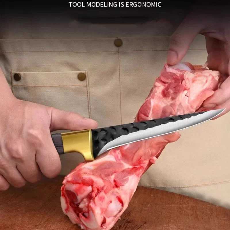 Stainless steel forging peeling knife kitchen accessories sharp meat chopping peeling knife sharp knife hand forging peeling knife Y241227