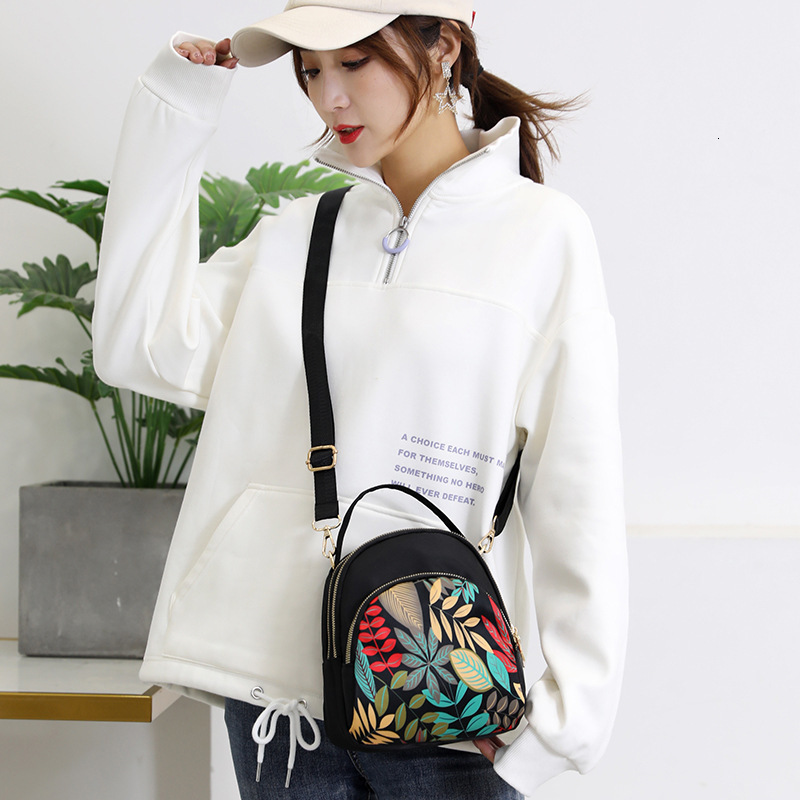 Shoulder Small Multi-Layer Large-Capacity Messenger Women's Oxford Cloth Single Backpack Crossbody Bag