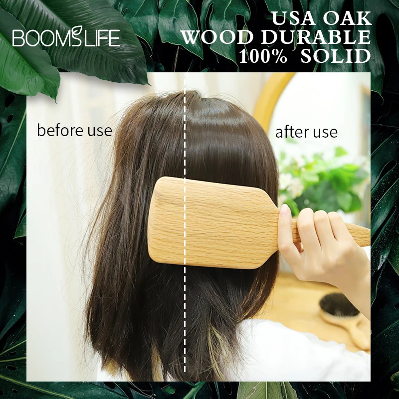 Soft Boar Bristle Hair Brush Wood Brush For Hair Wooden Comb Airbag Brush Hair Straightener Boar Brush 250103