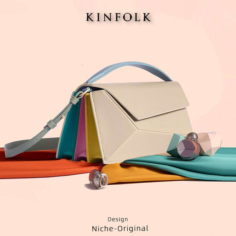 2025 New Trkiye Style Geometric Design Contrast Rhombic Organ Small Square Bag High Texture One Shoulder Crossbody