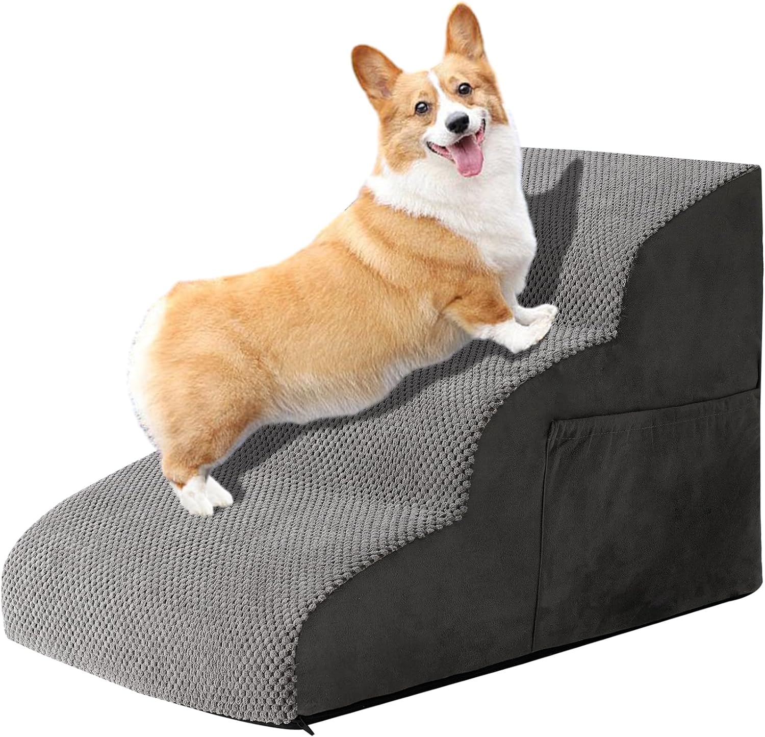 Dog Stairs for Small Dogs High Bed Couch Chair, 17 Inches 3-Step Pet Steps, Dog Ramp for Older Injured Dogs, Cats