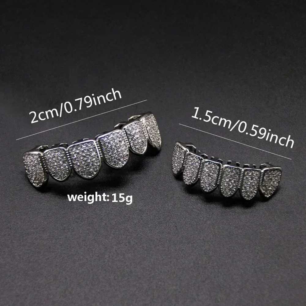 Teeth Grilz Set for Neutral Top Bottom Oral Silver Teeth Grill Teeth C Removable Dental Fashion Bo Jewelry W241227