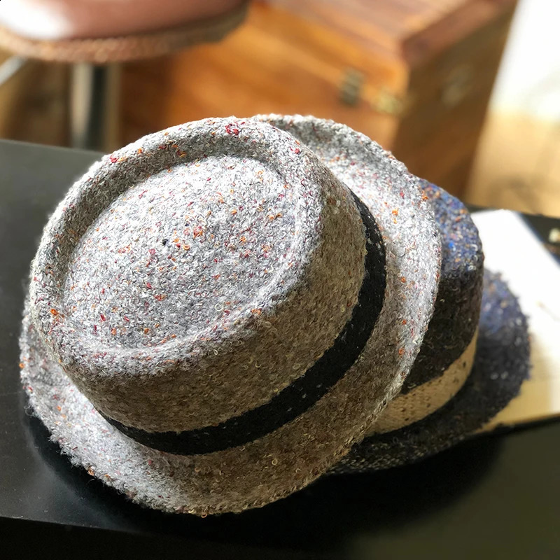 Retro Autumn Winter Warm Women Mens Wool Blend Oval Top Cap Fedora Heisenberg Mr White Porkpie Pork Pie Bowler Hat 56-59cm 241227