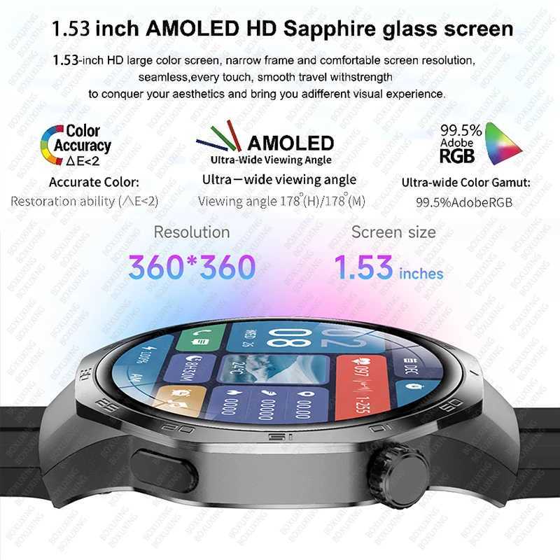 For GT5 Pro Smart Watch Men AMOLED HD Sn GPS NFC Rate Call IP68 Waterproof SmartWatch 2025 New Z241227