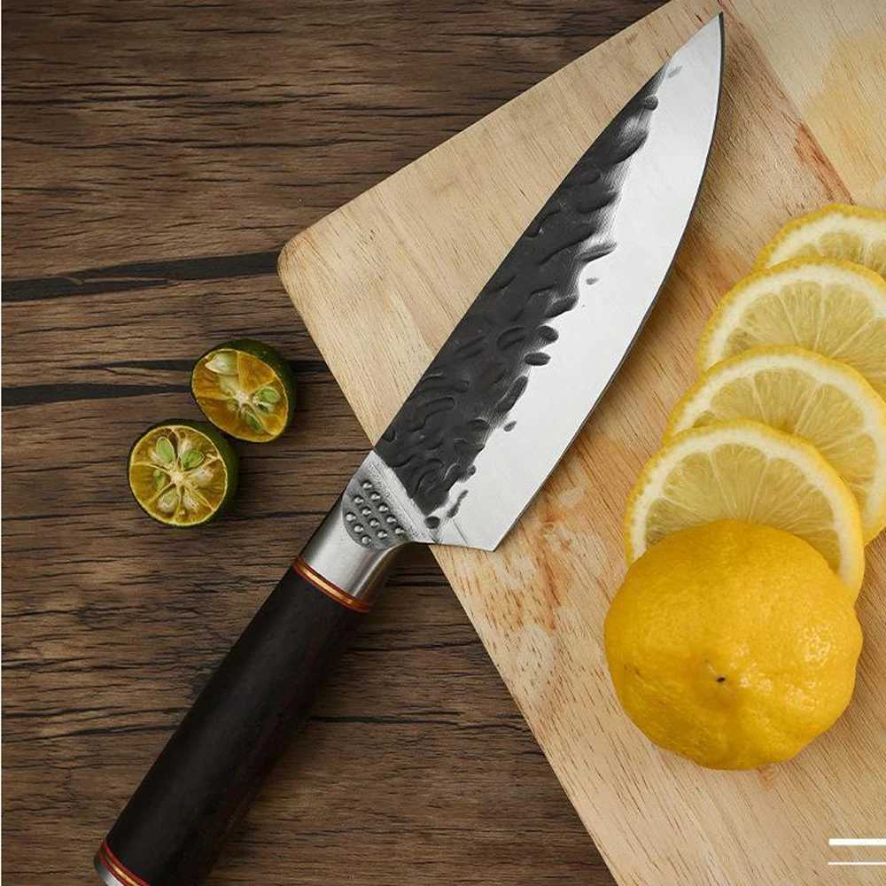 RZD forged steel chef cooking knife 5-inch fruit knife 5CR15mov blade cover camping pocket tool accessories Y241227