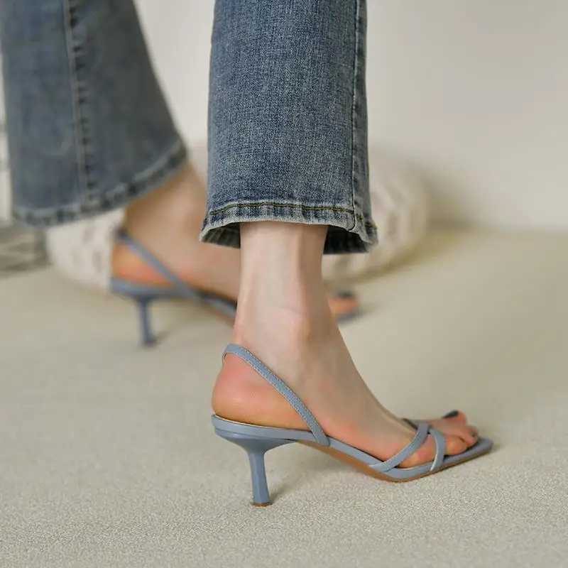 High Quality Simple Women Shoes Spring Summer New Fashion Casual Open-toe High-heeled Sandals Stiletto Sexy Flip-flops High Heels Women T241227