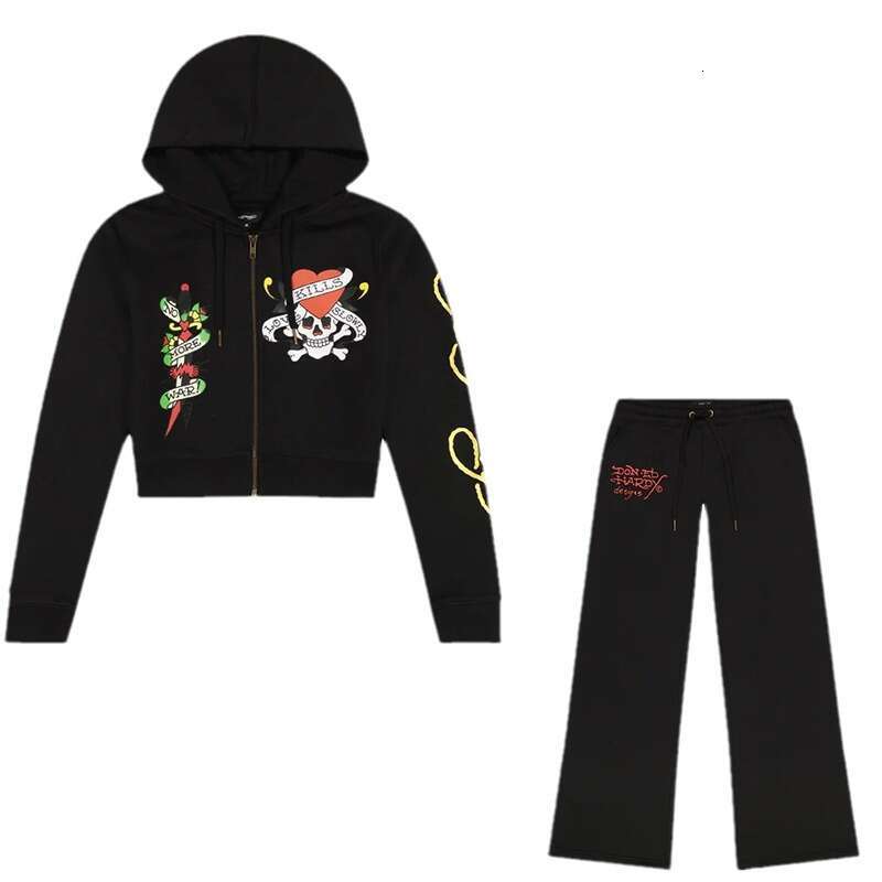 Graffiti pattern pullover hoodie, sweatshirt, sweatpants, women's suit, high street y2k hoodie