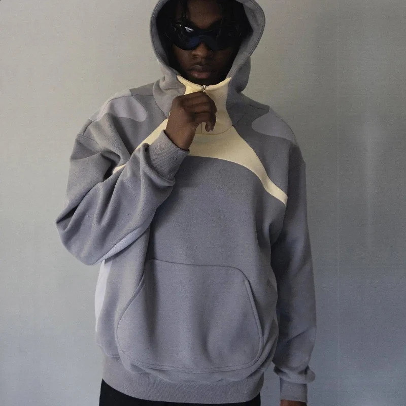 2024 American patchwork irregular Harajuku pullover Y2K hoodie mens and womens trendy sportswear street wear 241224