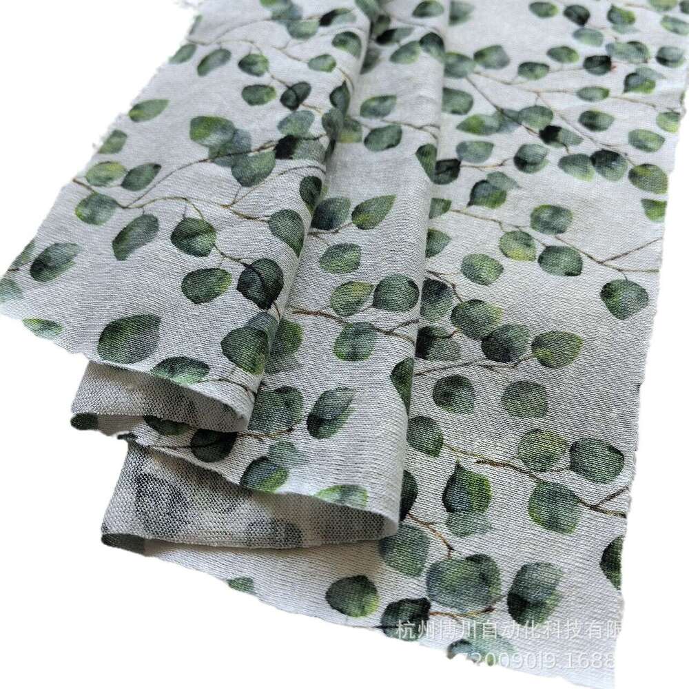 Lightweight 28Nm cotton en nylon plain weave digital printed knitted fabric, casual wear T-shirt, vest, skirt