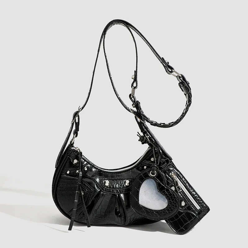Women's Bags Design Rivet Y2k Style Underarm Versatile 3-In-1 Portable One Shoulder Crossbody Crescent Bag, Women Handbags Momei