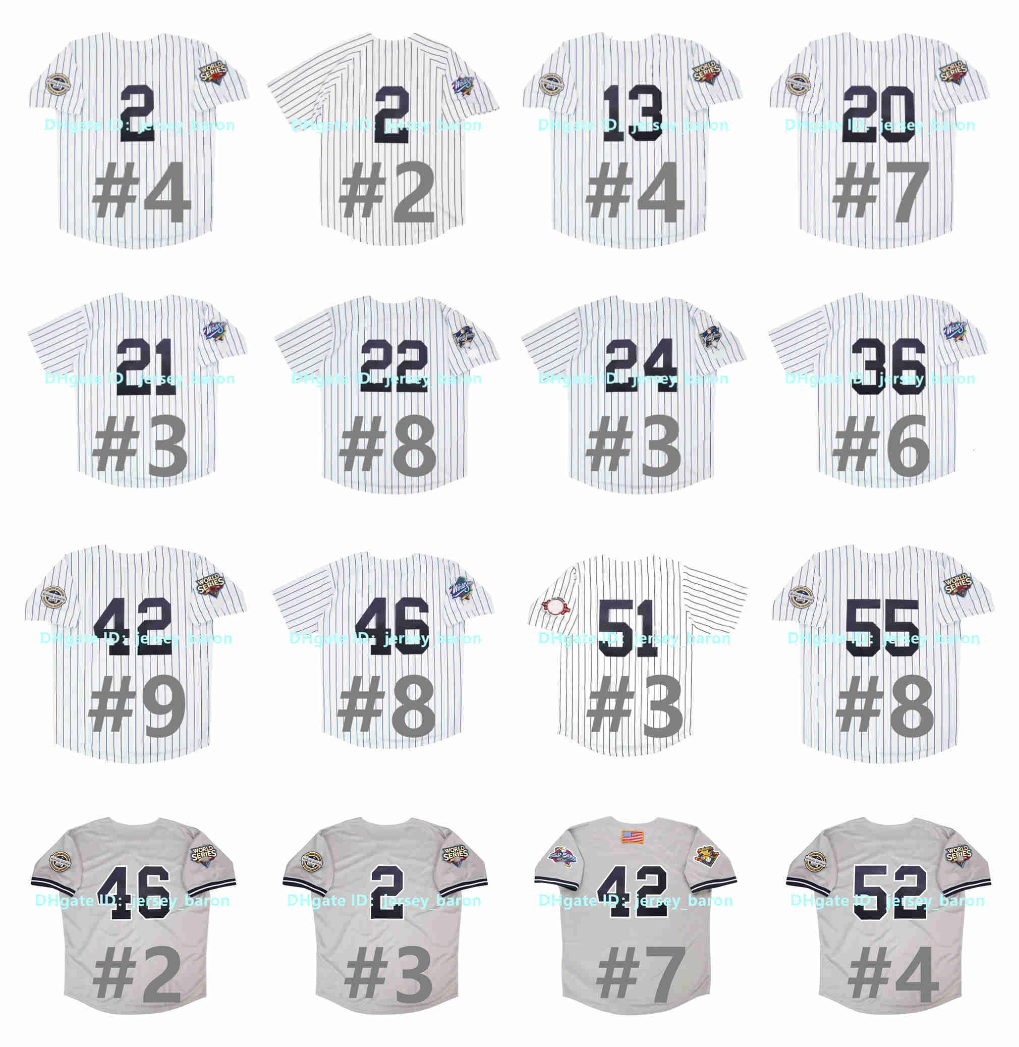 1998 2009 World Series Yankees Jersey Jeter Williams Rivera Clemens Matsui Rodriguez Oneill Sabathia Pettitte