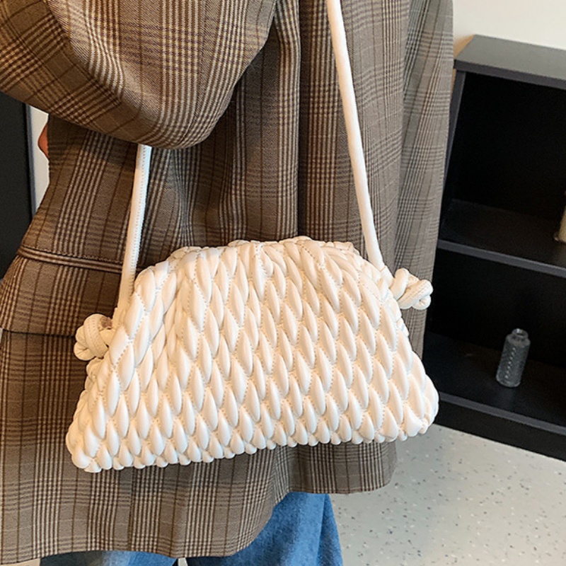 Crossbody Bag Purses for Women Pleated Cloud For Spring Fashionable Single Shoulder Diagonal Cross Versatile Dumpling Bag Clip On Bag