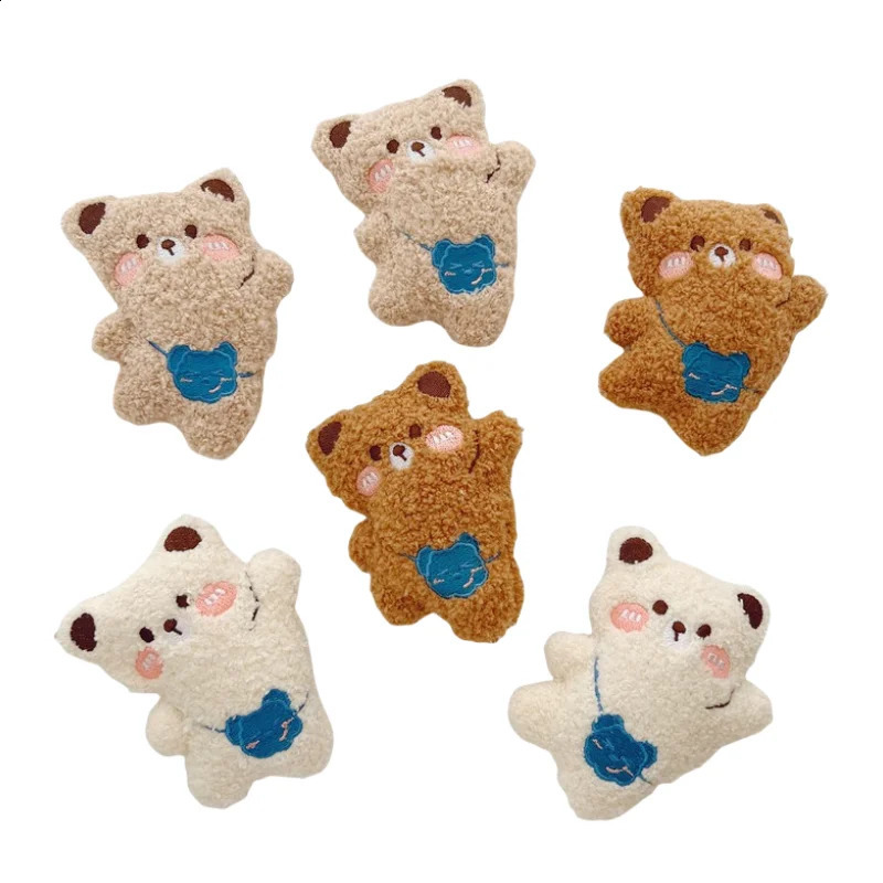 6 pcs Plush Mini Bears Brooch Pin Cartoon Stuffed Bear Brooch for Cloth Bag Accessory 241227