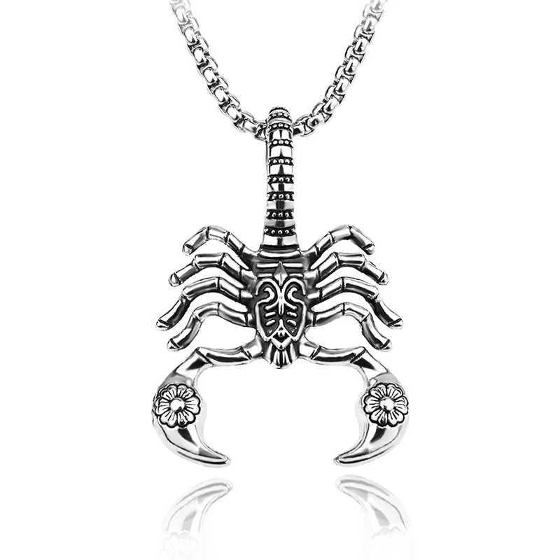 Unique Scorpion Pendant Chain Necklace Stainl Steel Accory for Men Tren Hip-Hop Style Jewelry with Hollow Out DesignXJ241227