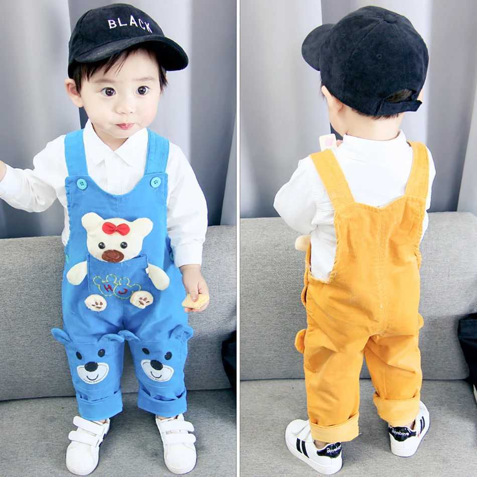 Baby boy denim top baby bib pants jeans letter clothing girls long jumpsuit childrens suspension pants W241227