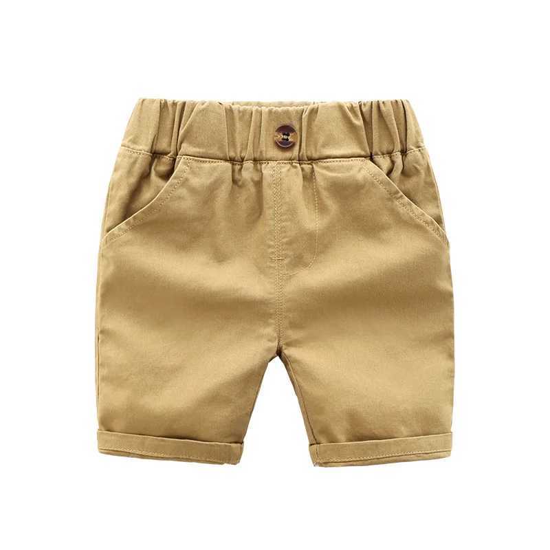 DE PEACH New Preschool Childrens Casual Shorts Boys Shorts Summer Cotton Childrens Beach Shorts Solid Color Baby Clothing 2-6 Years W241227