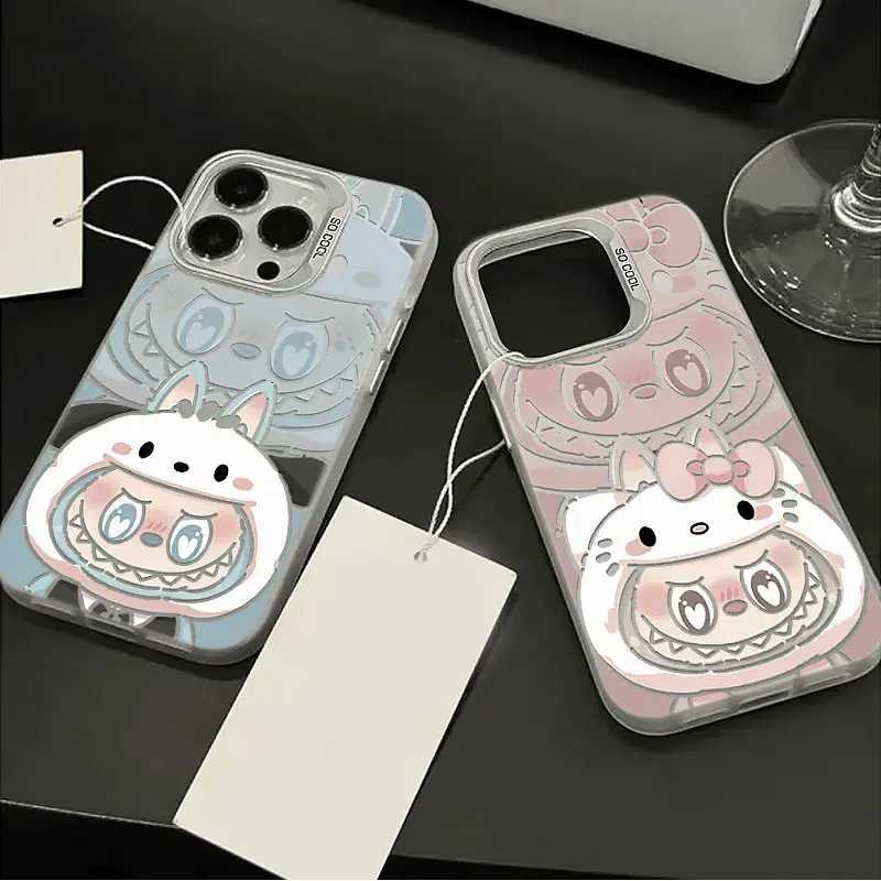 Luxury European New Trend Labubu Cat Style For iPhone Case 16 15 14 13 12 11 Pro XR XS Max 7 8 Plus Phone Y2K Cool INS Cover Z250207