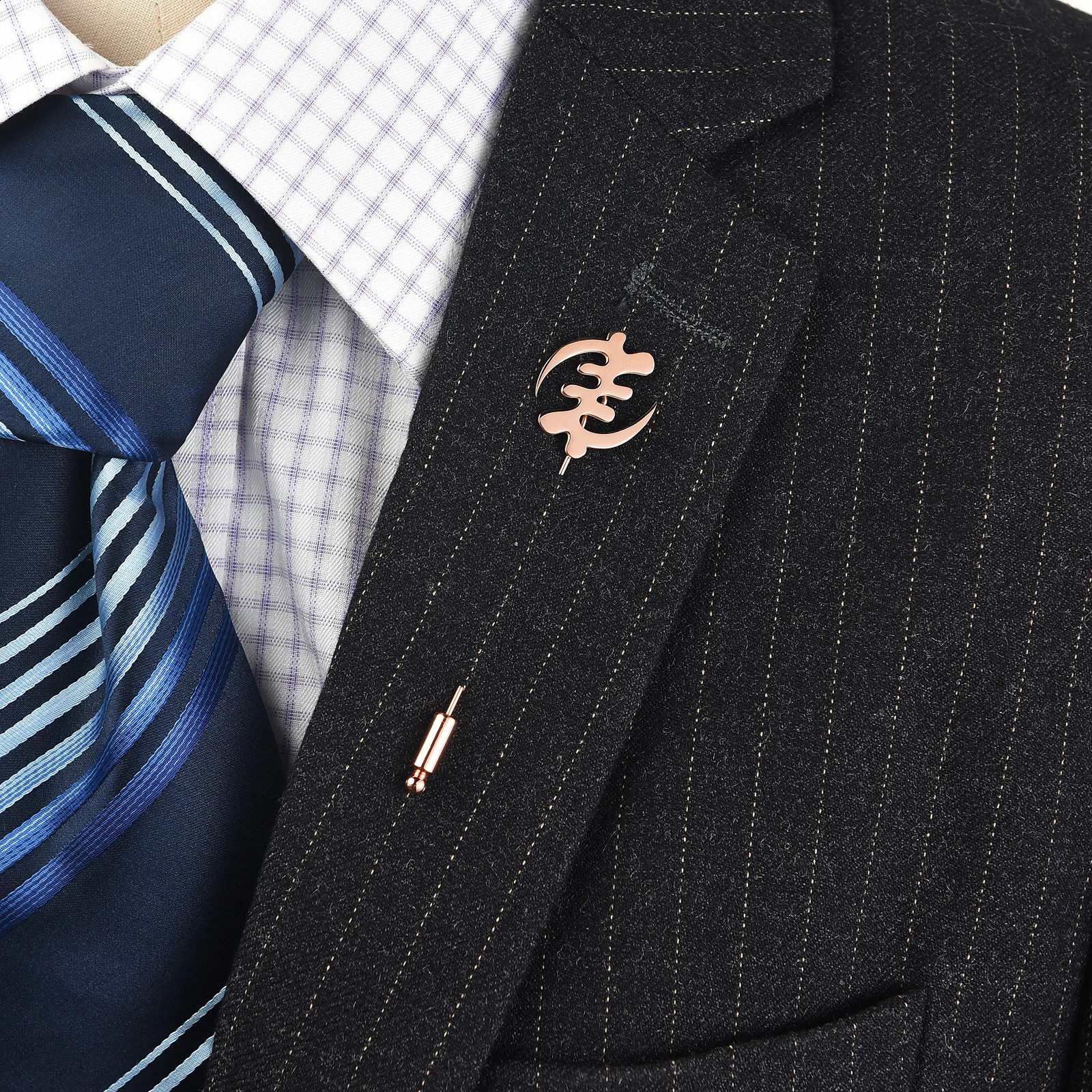 Fashion Mens Gye Nyame Adinkra Lapel Pins African Adinkra Symblo Man Suit Shawl Chic Brooches Ethnic Jewelry Groom Gifts 241227