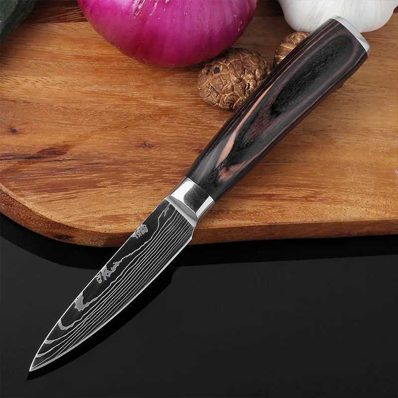 Kitchen blade but blade Damascus pattern stainless steel Japanese Santoku blade practical blade Y241227