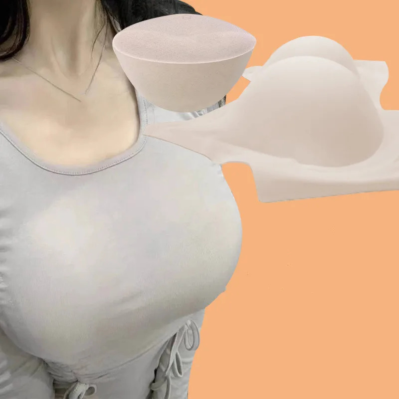 1 Pair 8cm Thick Sexy Latex Bra Pads Breast Insert Push Up Bra Enhancer Swimsuit Bikini Padded able Chest Accessories 241226