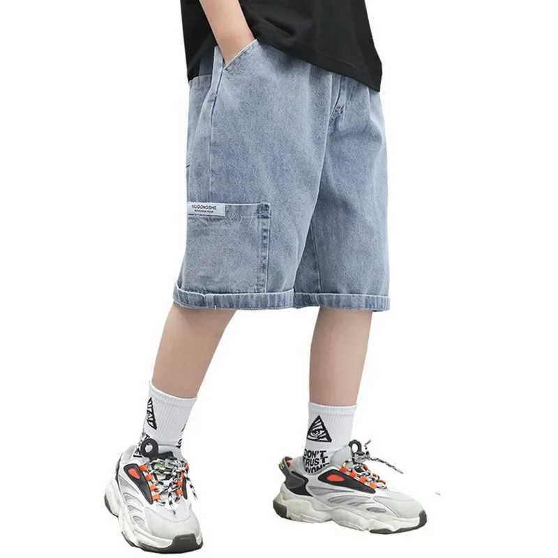 Fashionable Five-point Pants Trendy Kids Clothes Casual Capris Summer Thin Sle Boys Jeans Shorts 2024 New W241227