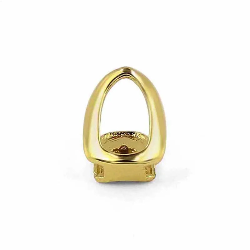 Yellow Gold Color Plated Hollow Open Face Single Teeth Cap Hip Hop Tooth Grills For Gift 241225