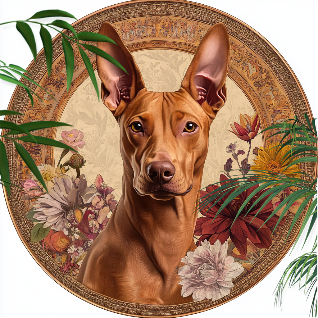 Customized Pharaoh Hound Pet Ornaments - Circular Aluminum Decorative Paintings - Unique Pet Souvenir Tombstones
