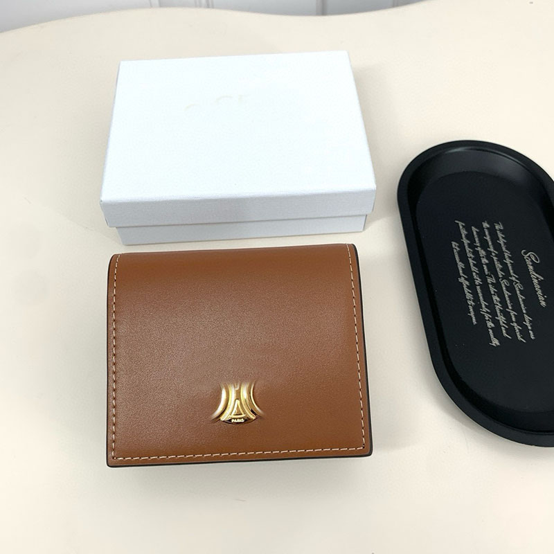 Fashion NEW luxury designer short wallets cowhide genuine leather Credit Card Holders purse bags women of Zippy coin purses square standard Wallets with box