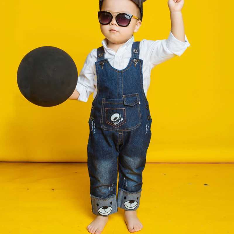 DIIMUU 1 2 3 Year Old Preschool Boys Denim Pants Baby Long Coat Dungarees Childrens Boys Jeans jumpsuit Boys Bottom Trouser Clothing W241227