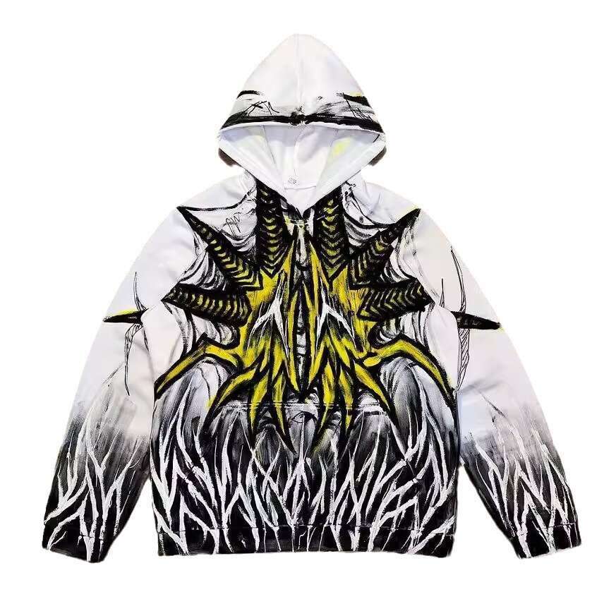 Trendy street gothic hoodie punk loose autumn winter pullover sweatshirt men's and women's top