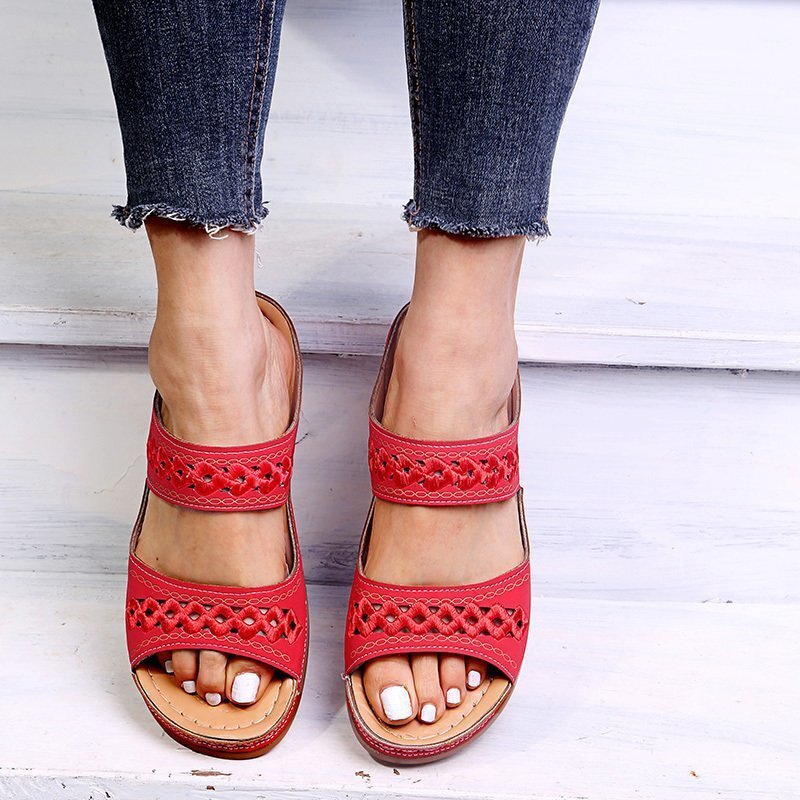 Summer New Ddmywed Large Size Minimally Embroidered Hollow Sandals Breathable Women S Slippers Chinese Brand Shoes F Ddmysaturn