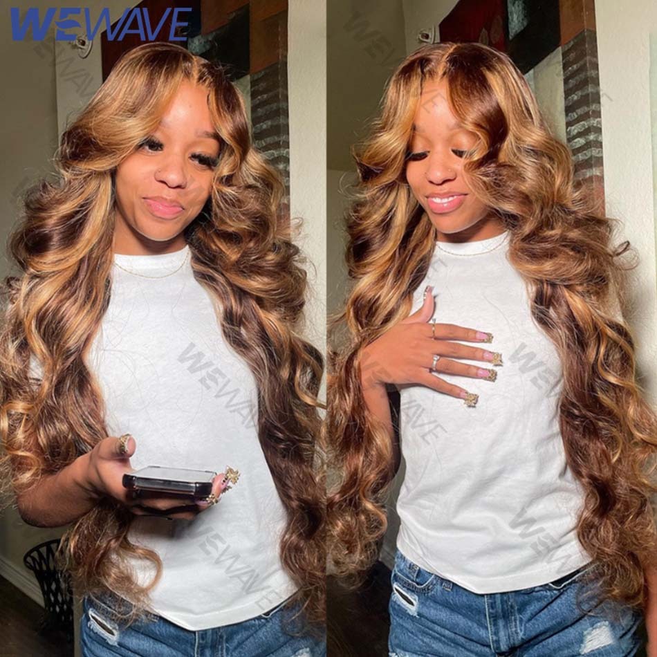 Highlight Blonde Body Wave Frontal Wigs Hd 13X6 13X4 Lace Front Human Hair Wig