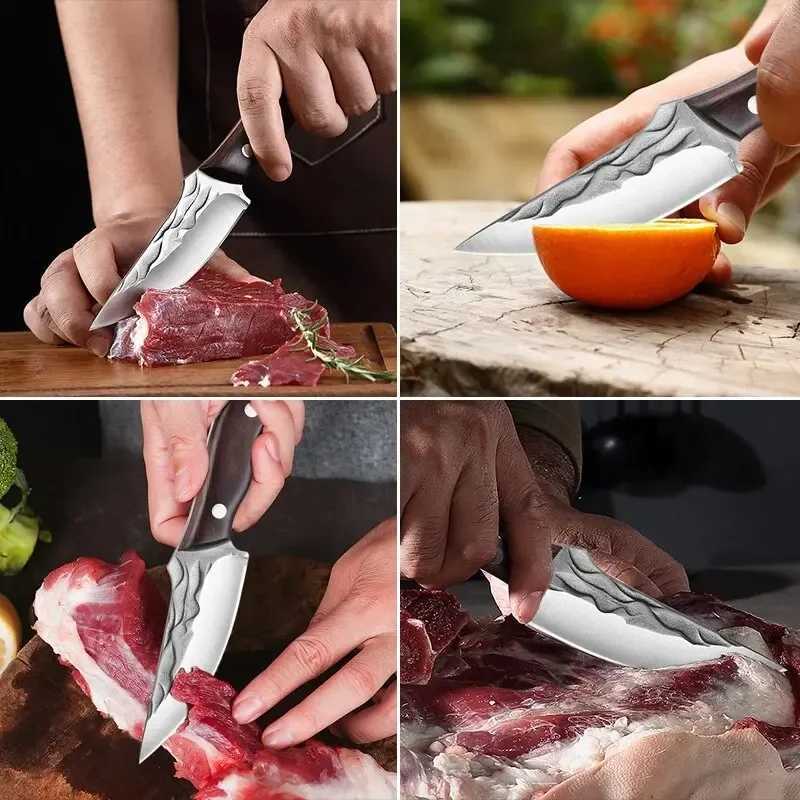 Handmade stainless steel kitchen knife Boning knife fruit with kitchen knife practical chef slicing bread knife kitchen accessory tools Y241227