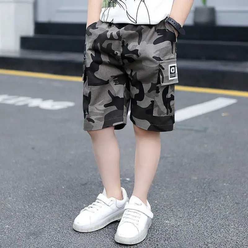 New Baby Boy Shorts Summer Boys Sports Camouflage Loose Shorts Elastic Waist Teen Trousers Childrens Clothes 2-14 Years Old W241227