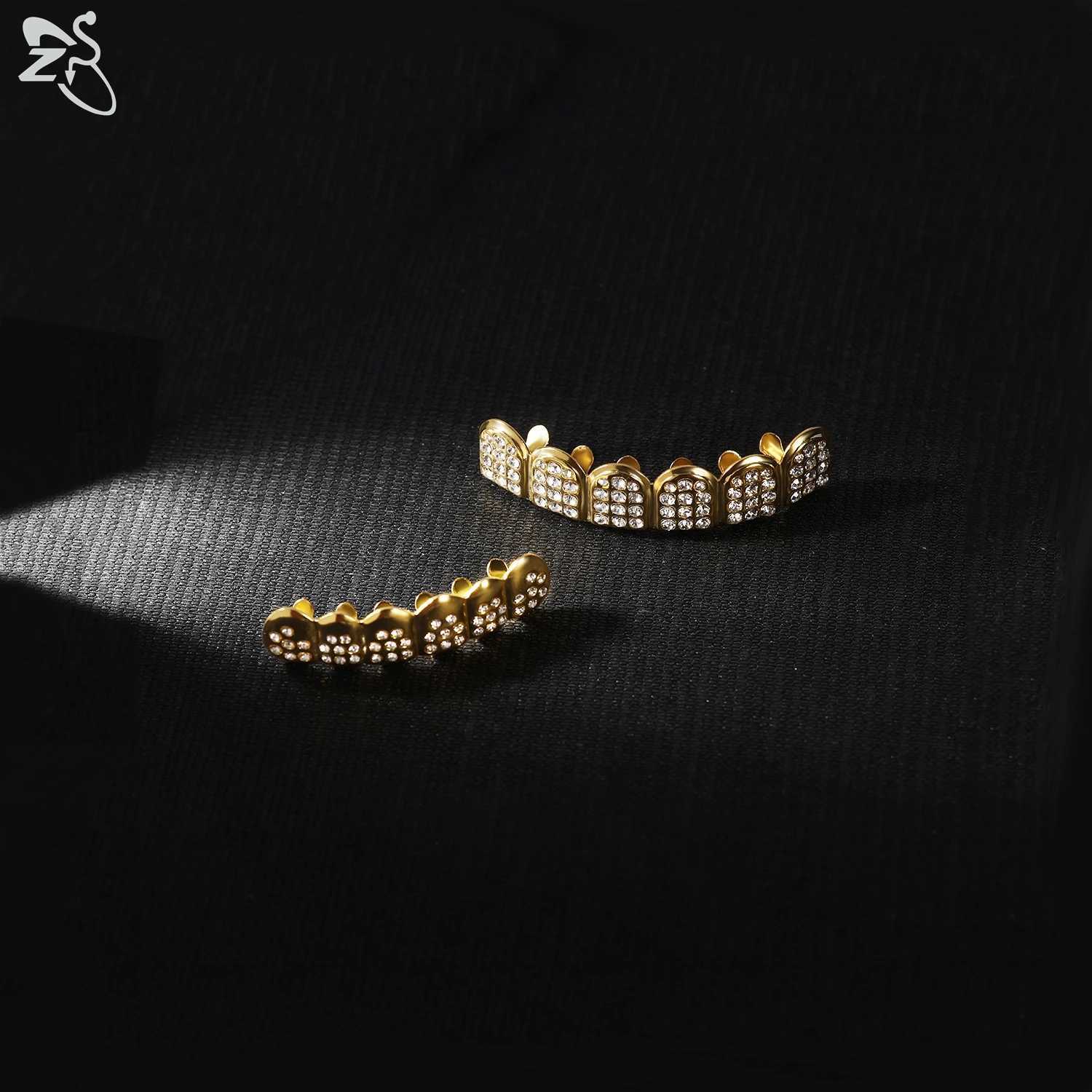 AOEDEJ 1 Set Hip Hop 18K Gold Plated Grillz Unisex Gem Teeth Shiny Diamond Grillz Colorful Cubic Zircon Top Bottom Tooth Jewelry W241227