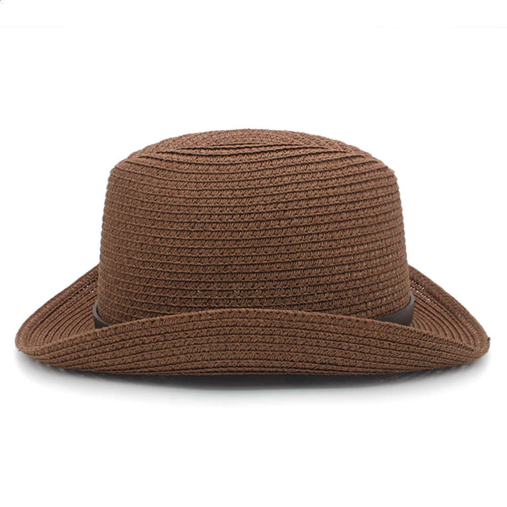 Men Women Straw Classical Retro Homburg Hats Bowtie Band Fedora Caps Trilby Sunhat Jazz Summer Adjustable Size M-L 7 1/8-7 1/4 241226